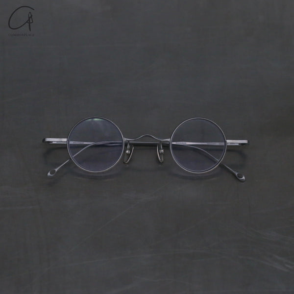 Rigards titanium high degree hand-polished round frame glasses RG1018TI series collection RG-RG1018TI-GHTMP retro black frame transparent lens